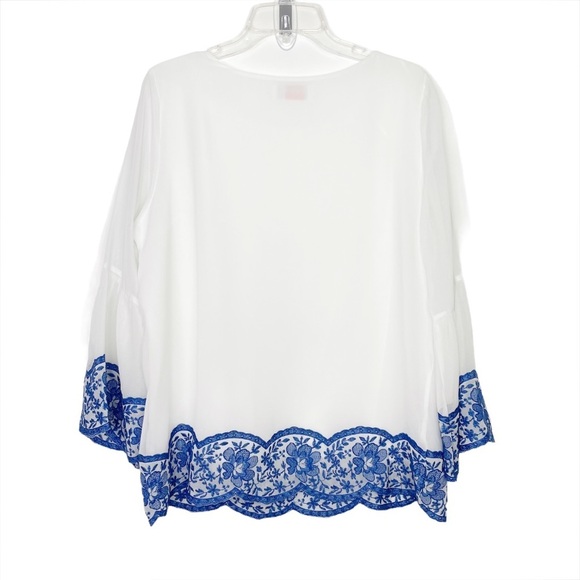 Renee C. Cate Embroidered Bell Sleeve Blouse - Picture 6 of 9